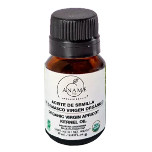 Frasco aceite de semilla de damasco de frente