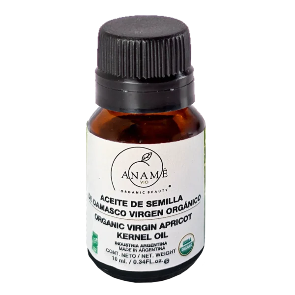 Frasco aceite de semilla de damasco de frente